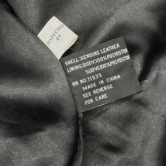 Vintage Jacqueline Ferrar Size Small Black Leather Button Up Long Trench Coat - Picture 7 of 10